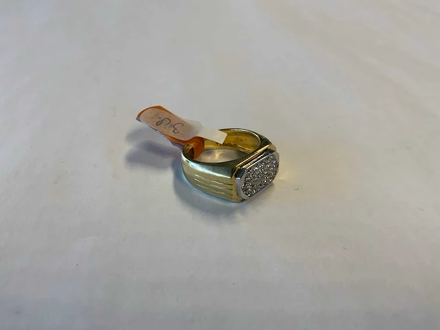 18 krt wit- en geelgouden ring - afbeelding 2 van  4