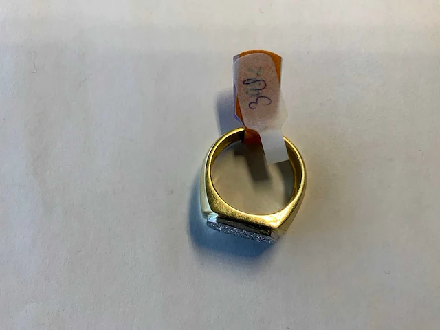 18 krt wit- en geelgouden ring - afbeelding 4 van  4