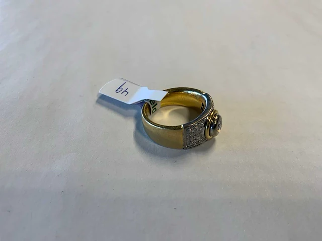 18 krt wit- en geelgouden ring - afbeelding 2 van  4