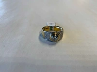 18 krt wit- en geelgouden ring - afbeelding 3 van  4