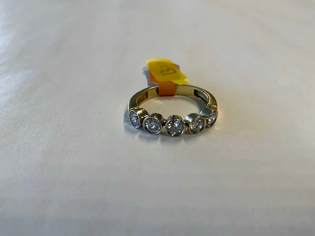 18 krt wit en geelgouden rijring - afbeelding 3 van  4