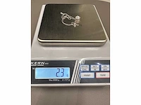 18 krt. wit gouden ketting met hanger met diamant 3,29 crt. - afbeelding 3 van  12