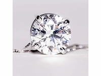 18 krt. wit gouden ketting met hanger met diamant 3,29 crt. - afbeelding 5 van  12