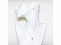 18 krt. wit gouden ketting met hanger met diamant 3,29 crt. - afbeelding 7 van  12