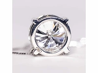 18 krt. wit gouden ketting met hanger met diamant 3,29 crt. - afbeelding 8 van  12