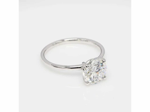 18 krt. wit gouden ring met 1,50 diamant e-vs1 met certificaat - afbeelding 4 van  13