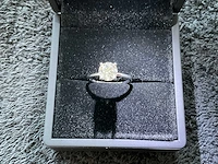 18 krt. wit gouden ring met 1,50 diamant e-vs1 met certificaat - afbeelding 1 van  13