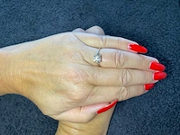 18 krt. wit gouden ring met 1,50 diamant e-vs1 met certificaat - afbeelding 9 van  13