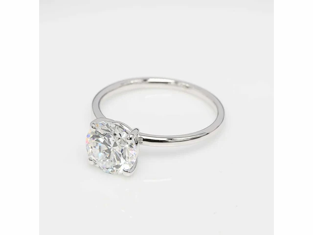 18 krt. wit gouden ring met 1,50 diamant e-vs1 met certificaat - afbeelding 13 van  13