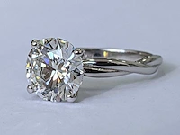 18 krt. wit gouden ring met 3,05 crt. diamant f-vs1 met certificaat - afbeelding 3 van  8