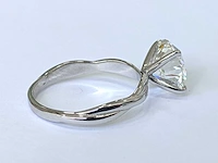 18 krt. wit gouden ring met 3,05 crt. diamant f-vs1 met certificaat - afbeelding 6 van  8