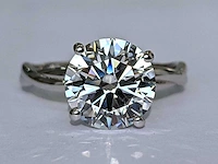 18 krt. wit gouden ring met 3,05 crt. diamant f-vs1 met certificaat - afbeelding 7 van  8