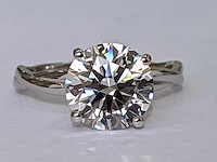 18 krt. wit gouden ring met 3,05 crt. diamant f-vs1 met certificaat - afbeelding 8 van  8