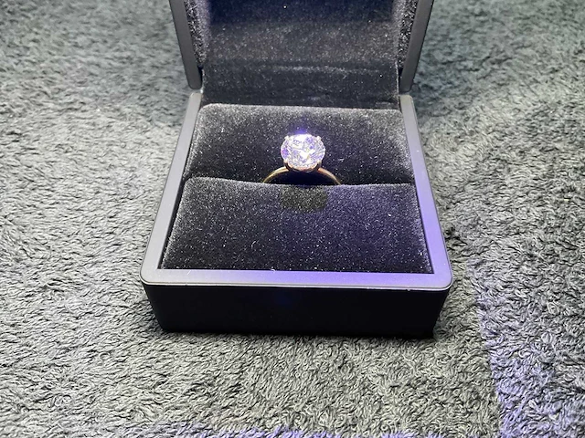 18 krt. wit gouden ring met 3,07 crt. diamant - afbeelding 2 van  13