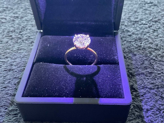 18 krt. wit gouden ring met 3,07 crt. diamant - afbeelding 1 van  13