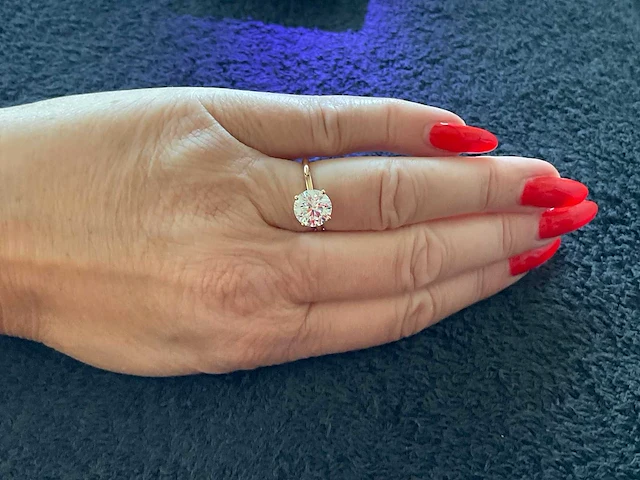 18 krt. wit gouden ring met 3,07 crt. diamant - afbeelding 7 van  13