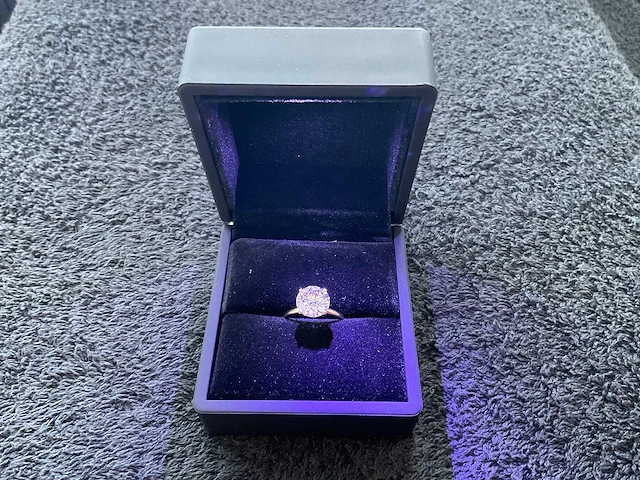 18 krt. wit gouden ring met 3,07 crt. diamant - afbeelding 9 van  13