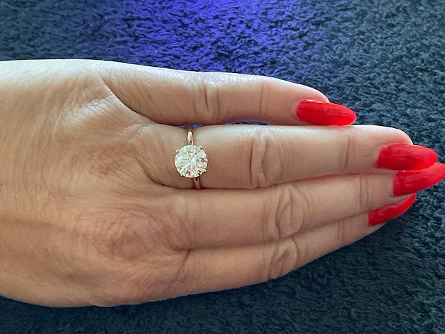 18 krt. wit gouden ring met 3,07 crt. diamant - afbeelding 11 van  13