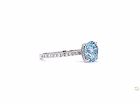 18 krt wit gouden ring met blauw diamant 2,28 crt - afbeelding 4 van  6