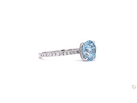 18 krt wit gouden ring met blauw diamant 2,28 crt - afbeelding 4 van  6