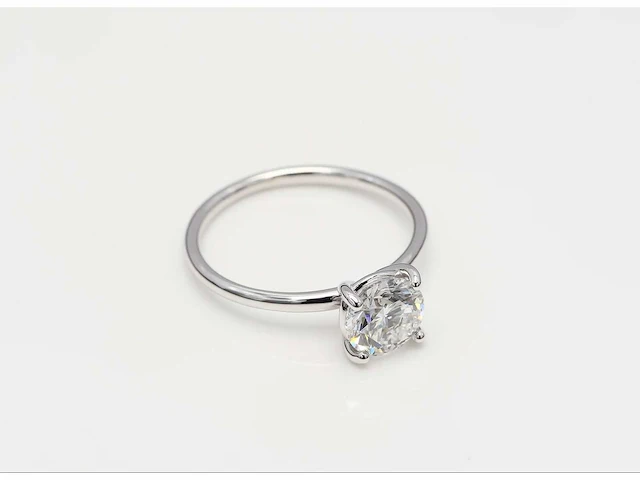 18 krt. wit gouden ring met diamant 1,01 crt. - afbeelding 1 van  7