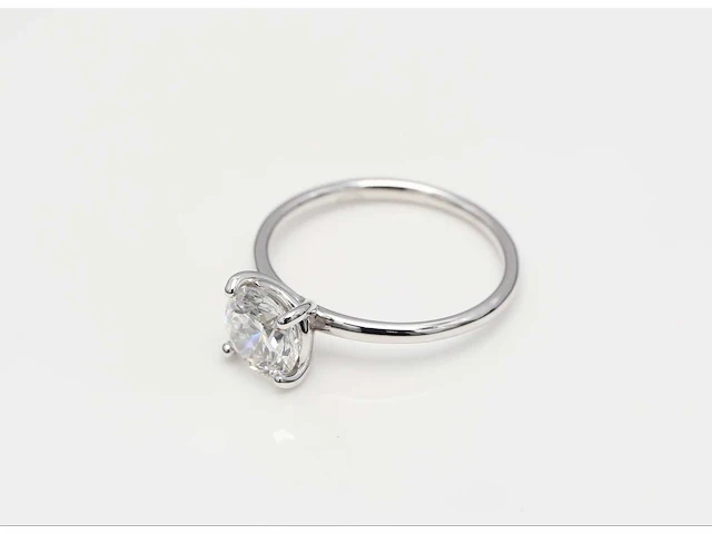 18 krt. wit gouden ring met diamant 1,01 crt. - afbeelding 7 van  7