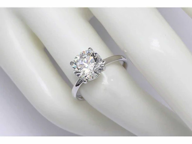 18 krt. wit gouden ring met diamant 3,01 crt. - afbeelding 3 van  9
