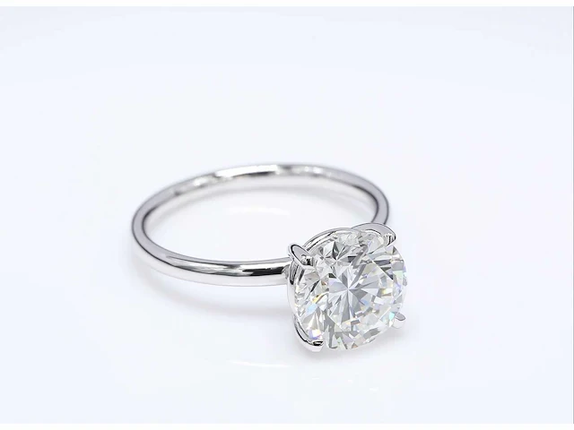 18 krt. wit gouden ring met diamant 3,01 crt. - afbeelding 8 van  9