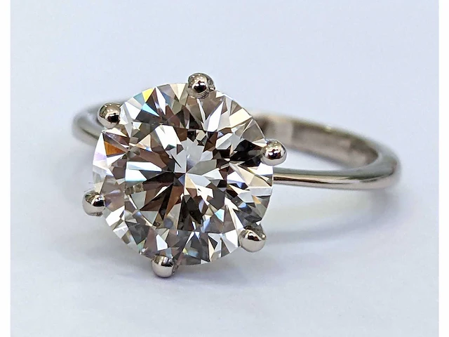 18 krt. wit gouden ring met diamant 3,02 crt - afbeelding 3 van  7