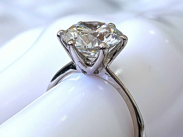 18 krt. wit gouden ring met diamant 3,02 crt - afbeelding 4 van  7