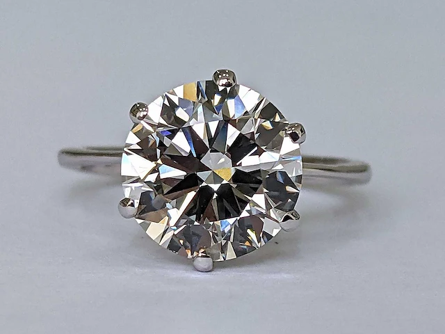 18 krt. wit gouden ring met diamant 3,02 crt - afbeelding 5 van  7