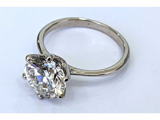 18 krt. wit gouden ring met diamant 3,02 crt - afbeelding 6 van  7
