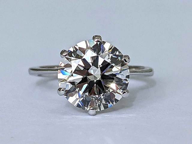 18 krt. wit gouden ring met diamant 3,02 crt - afbeelding 7 van  7
