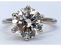 18 krt wit gouden ring met diamant 3.02crt - afbeelding 5 van  5
