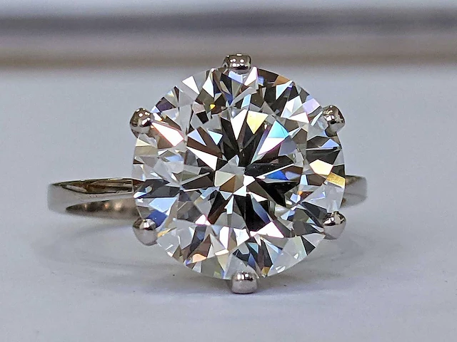 18 krt. wit gouden ring met diamant 4,00 crt. - afbeelding 3 van  12