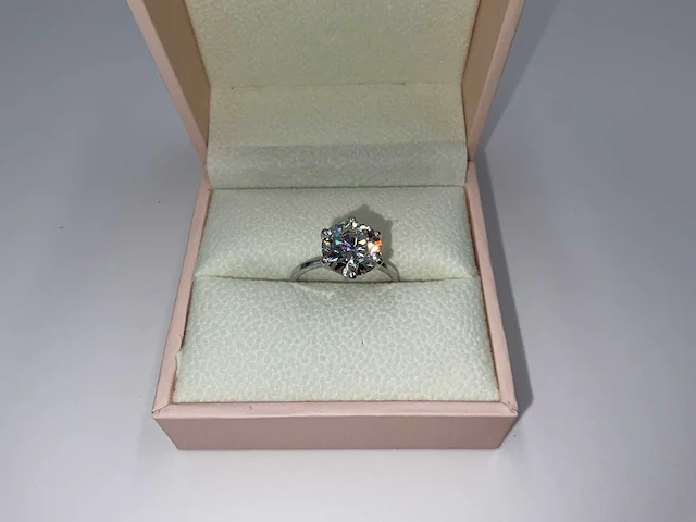 18 krt. wit gouden ring met diamant 4,00 crt. - afbeelding 4 van  12