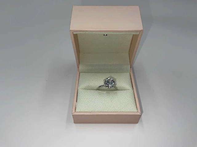 18 krt. wit gouden ring met diamant 4,00 crt. - afbeelding 8 van  12