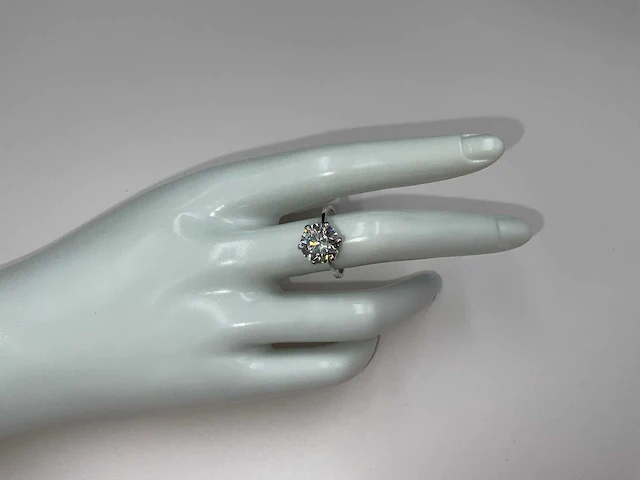18 krt. wit gouden ring met diamant 4,00 crt. - afbeelding 11 van  12