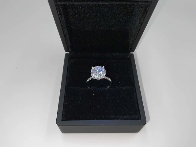 18 krt. wit gouden ring met diamant 4,01 crt. - afbeelding 4 van  9