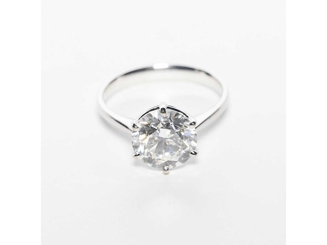 18 krt. wit gouden ring met diamant 4,02 crt. - afbeelding 15 van  18