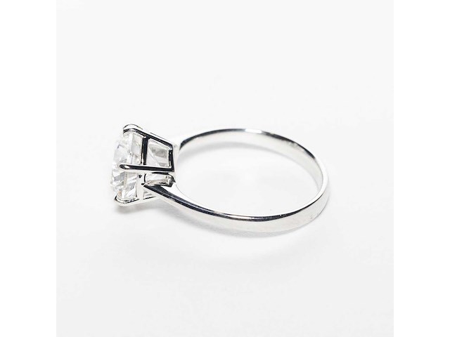 18 krt. wit gouden ring met diamant 4,02 crt. - afbeelding 16 van  18