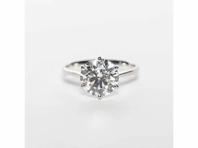 18 krt. wit gouden ring met diamant 4,02 crt. - afbeelding 8 van  18