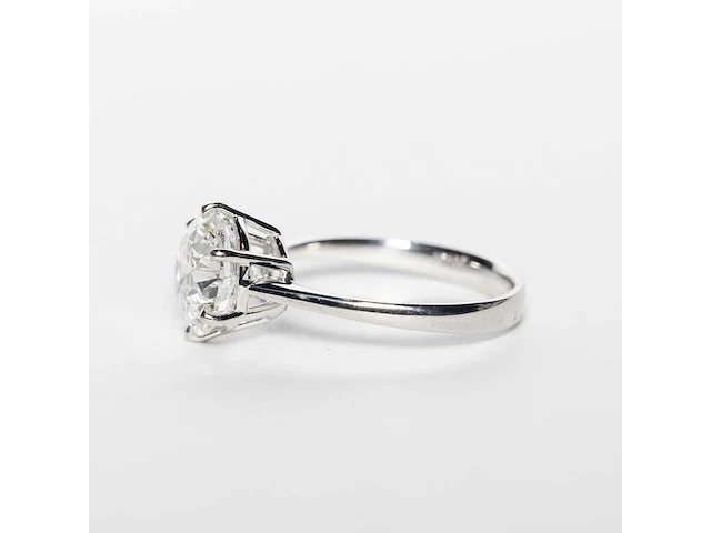 18 krt. wit gouden ring met diamant 4,04 crt. - afbeelding 2 van  21