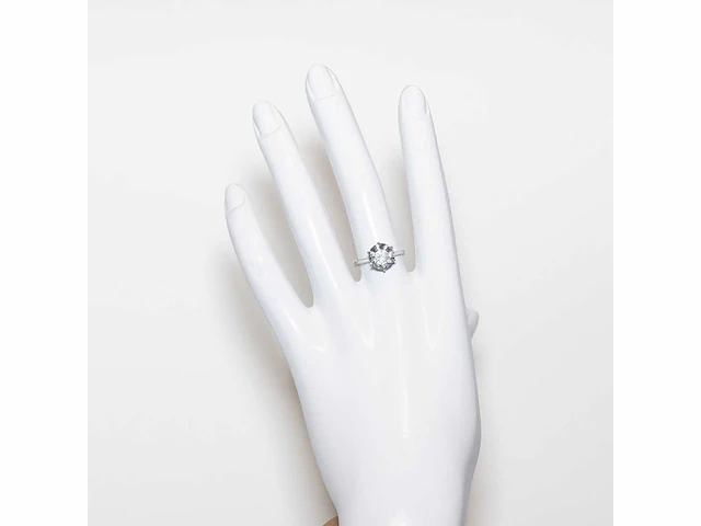 18 krt. wit gouden ring met diamant 4,04 crt. - afbeelding 8 van  21