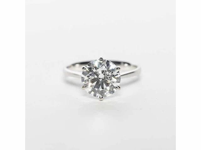 18 krt. wit gouden ring met diamant 4,04 crt. - afbeelding 11 van  21