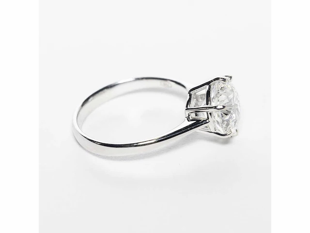 18 krt. wit gouden ring met diamant 4,04 crt. - afbeelding 14 van  21