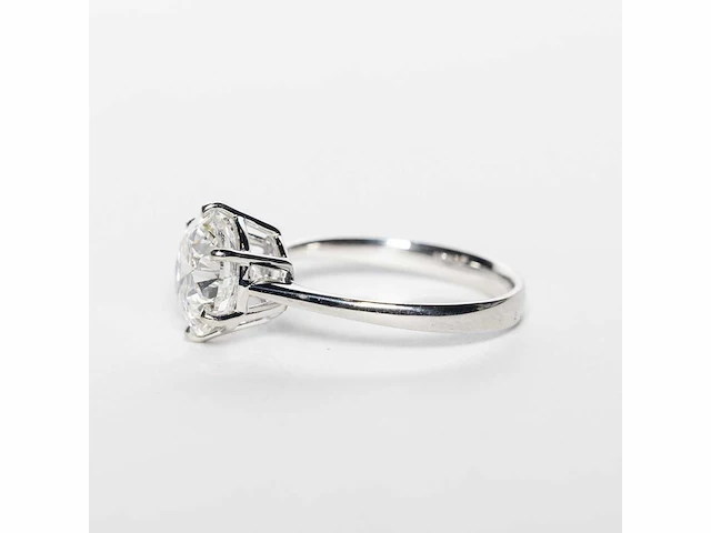 18 krt. wit gouden ring met diamant 4,04 crt. - afbeelding 3 van  21