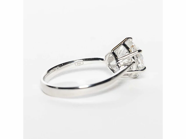 18 krt. wit gouden ring met diamant 4,04 crt. - afbeelding 4 van  21