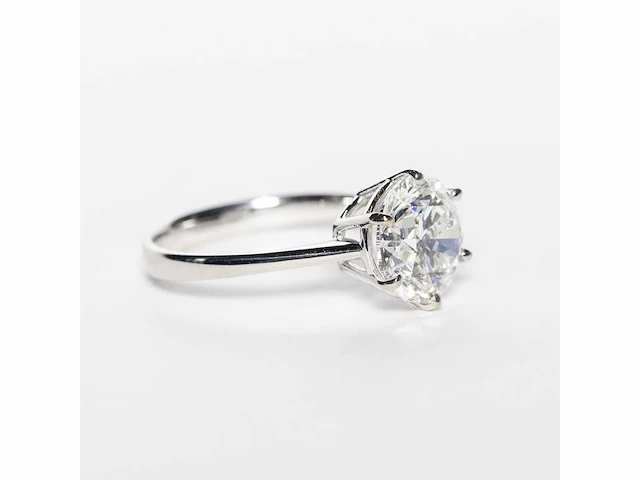 18 krt. wit gouden ring met diamant 4,04 crt. - afbeelding 5 van  21