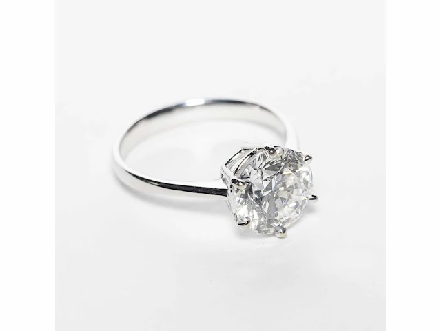 18 krt. wit gouden ring met diamant 4,04 crt. - afbeelding 6 van  21